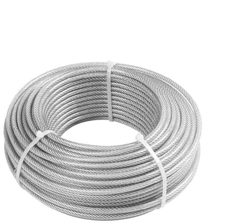 Drahtseil,Stahlseil Durchmesser 0,5 mm – 8 mm, Länge 10 – 100 m, Wäscheleine, PVC, transparentes, kunststoffbeschichtetes Edelstahldrahtseil(50 Meter,Diameter 2.5mm)
