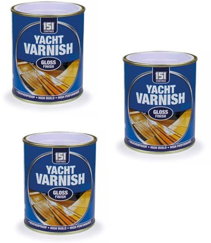 MIXEL Yacht Varnish Gloss Finish Paint, Quick-Drying, Easy To Apply, DIY Enthusiasts, Ideal For Boats, Yachts, Outdoor Equipment, Long-Lasting, UV-Resistant, 300ml, (3 Pcs)