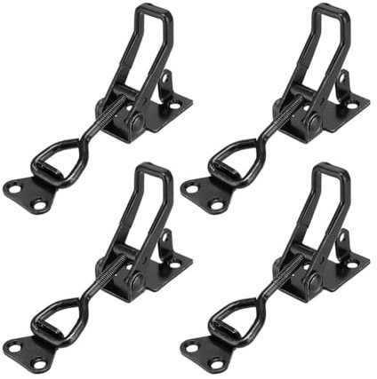 Pqahffowr 4 Pezzi con Chiusura A Levetta per Carichi Pesanti, Stile 4003, Capacità di 300 Kg, Morsetto A Tirante, Nero, Regolabile, A Sgancio Rapido