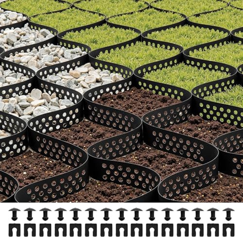 VEVOR Stabilisateur de Gravier, 5,2x2,7 m, Grille de Stabilisation de Sol Géocellulaire, Profondeur 5 cm, Retenue de Gazon au Sol Stable, pour Allée, Patio, Jardin, Terrasse, Surfaces Planes, Pentes