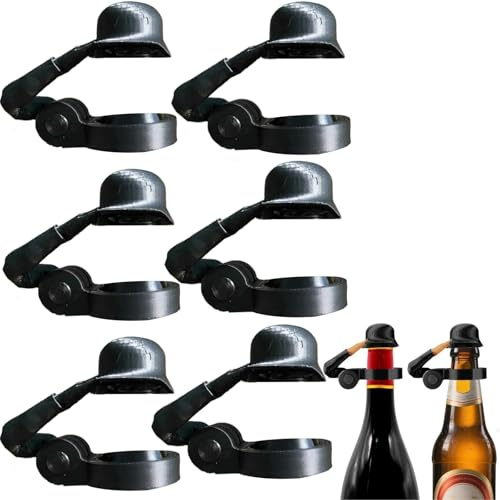 6er-Pack Bierflaschenverschlüsse, Soldatengruß-Bierflaschenhelm-Überzüge, wiederverwendbar, staubdicht, lustiger Salut-Soldaten-Bierhelm, geeignet für Party, Bar, Grillen, Bierliebhaber, Veteranen