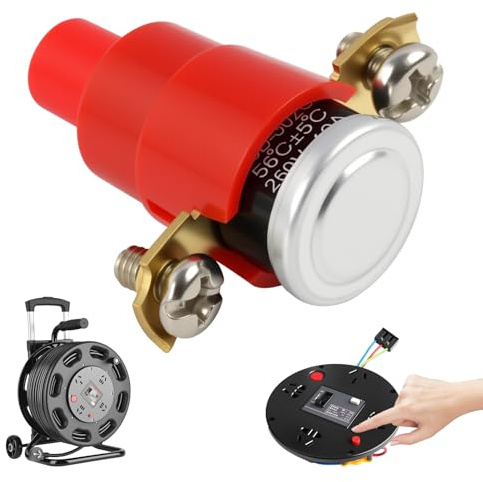 Disjoncteur Protecteur Thermique pour Enrouleur de Câble Électrique, 250V, 16A, 56°C, Disjoncteur protecteur thermique, Fusible Anti-Surchauffe pour Sécurité, Pièce de Rechange pour Tambours de Câble
