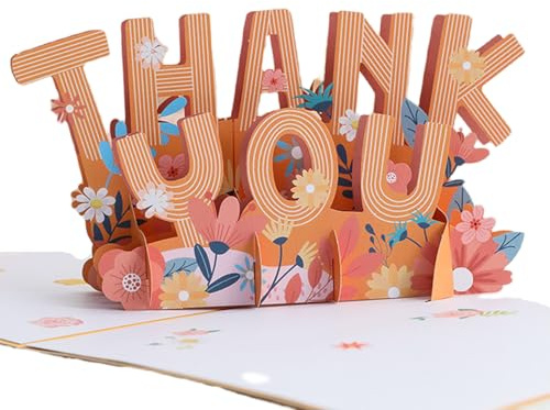 Dankeschön-Pop-up-Karte,3D-Blumen-Dankeschön-Karte mit Umschlag und Notizbeilage,einzigartiges Andenken für Lehrerinnen und Lehrer,Freunde,Familie,bei Abschlussfeiern,Hochzeiten oder(Danke)
