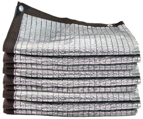 Tenda ombreggiante per esterni, 75% protezione UV, in alluminio, per gazebo, pergola, balcone, tessuto a rete (3 x 8 m)