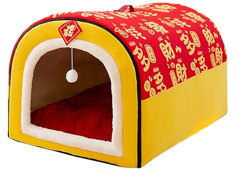 Yonuaret Petite Maison pour Chien | Nid, Tente Et Grotte avec Coussin Inclus,Nid d'hiver Chaud pour Chat - pour Les Chats, Les Petits Animaux, Les Lapins, Les Chiots, Le Jeu Et Le