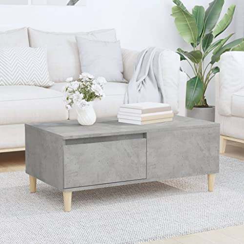 WSJHUHK Coffee Table Concrete Grey 90x50x36.5 cm Engineered Wood-Furniture,Tables,Accent Tables,Coffee Tables