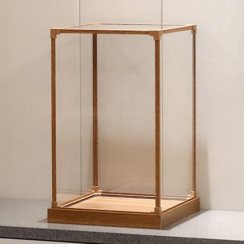 Acryl Vitrine Hohe Sammlervitrine aus Holz mit Acrylglas, 35 40 45 50 55 60 cm Große, Staubdichte Vitrinen mit Aluminiumrahmen, Große Aufbewahrungsboxen(45x45xH50cm/18x18x20in)