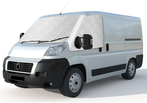 Auto Windschutzscheiben Abdeckung für FIAT ducato 2006-2026, Faltbare Externe Thermo Scheibenabdeckung Windschutzscheibenabdeckung Blockiert UV Strahlen Frontscheibenabdeckung