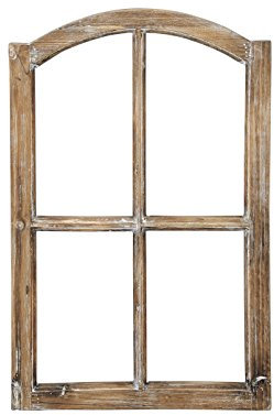 BYUP Posiwio - Cornice per finestra decorativa in legno naturale marrone shabby dipinto vintage