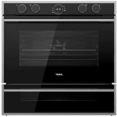 Teka DoubleCook HLD 45.21 - Horno Multifunción DoubleCook de 60 cm, Con 2 Cavidades, Touch Control, Función Pizza y Función Pan Tostado, Color Cristal Negro con Marco