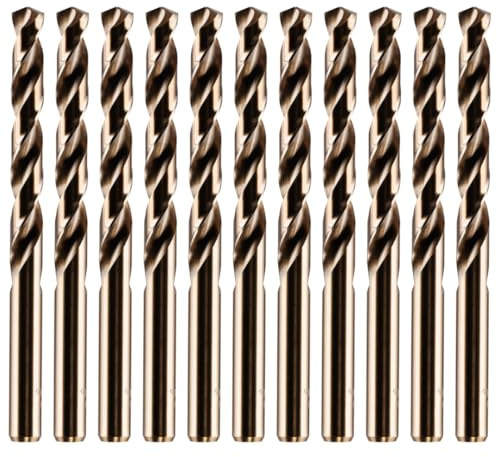 4.4mm Metallbohrer Set | Box mit 10 x Gold Bohrer HSS Cobalt | Bohrer für Edelstahl und Harte Stähle