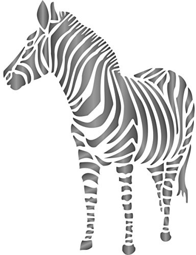 Zebra Schablone – 11,5 x 15 cm (S) – Wiederverwendbare afrikanische Tiere Tierwelt Schablonen zum Malen