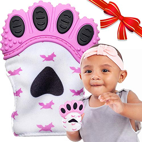 BabyNoms ® Teething Mitten | Pink Unicorn Teething Paw
