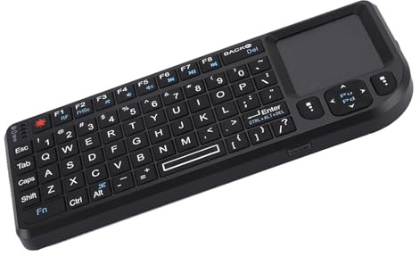 Lazmin USB Clavier sans Fil, Clavier Portable Rétro-éclairé USB Rechargeable 2,4 GHz avec La Souris Touchpad pour