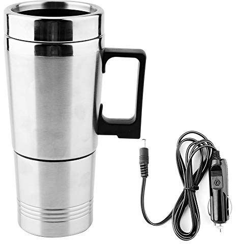 Bouilloire Électrique, Chauffe-Eau Électrique En Acier Inoxydable 12V Voiture 350ML + 150ML Portable Thermoses pour Thé Café Eau Chaude