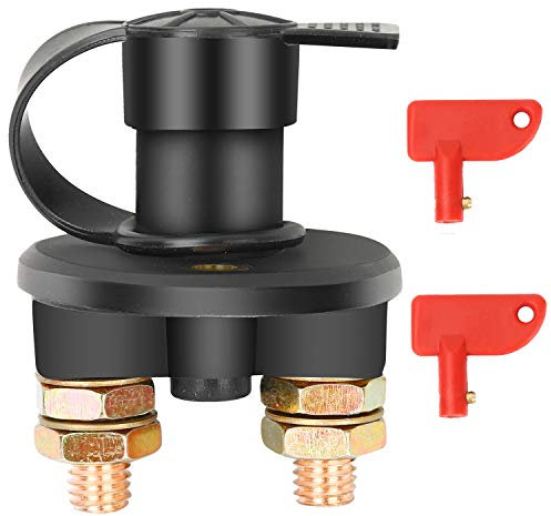Batterieschalter 12V / 24V, Bolatus Auto Batterie Trennschalter Hauptstromschalter 2 Polig Ein-/Aus-Schalter Kill Switch 6V für Fahrzeug Boot Auto Kfz