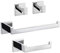 TURS 4 Piezas Baño Accesorio Conjunto de Acero Inoxidable Papel Higiénico Soporte de Papel Higiénico Barra de Toalla / Soporte Robe Gancho Montaje en Pared, Acabado Pulido, Q7X4-P