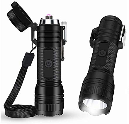 Accendino Doppio Arco Con Torcia a Doppio Arco al Plasma USB, Ricaricabile Senza Fiamma Impermeabile Antivento Mini Accendino Elettrico per Sigari Candele Sigarette Tubi Sport All'aperto