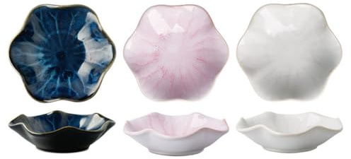Cabilock Lot De 3 Assiettes à Sauce en CéRamique, Plats à Dessert Et ApéRitif, RéSistantes Aux TempéRatures ÉLevéEs, Passe Lave-Vaisselle, Micro-Ondes, Four Et CongéLateur, Couleurs Assorties