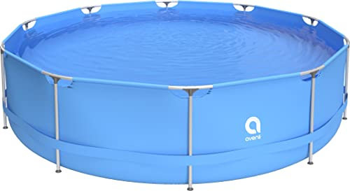 Avenli Pool 360 x 76 cm Stahlrahmen Aufstellpool ohne Pumpe blau rund Framepool Swimming Schwimmbecken Ersatzpool (366 x 76 cm)