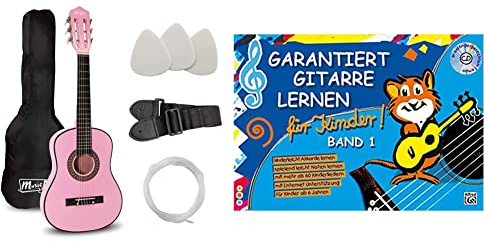 Music Alley MA-51 Klassische Akustikgitarre Junior Guitar Pink - Garantiert Gitarre lernen für Kinder, Band 1 (Buch & CD): Die kinderleichte Gitarrenschule