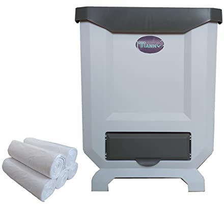 Botes de basura plegables 10l, con 100 bolsas desechables, botes de basura reciclables plegables colgados en la puerta del armario(White)