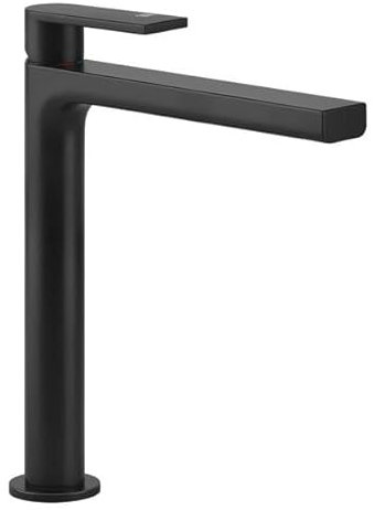 Miscelatore monocomando per lavabo Gessi Emporio Via Manzoni, versione alta, senza scarico, sporgenza 212 mm, 38609, Colorazione: Nero XL