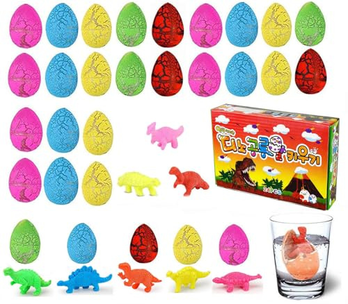 Harxin Favores Fiesta Dinosaurios, 24PCS Huevos Dinosaurio Kit, Suministros para Fiestas Festivales de Dinosaurios, Regalo de Intercambio para Adultos