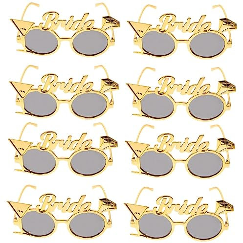 Gadpiparty 8 STK Brautbrille Braut-flip-Flops Schleier Für Den Junggesellenabschied Bachelorette Sonnenbrille Leichenbraut Kostüm Flamingo-Sonnenbrille Plastik Halloween Henne Brautjungfer
