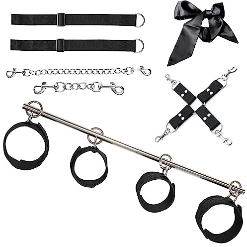 Barre D'écartement Toy Réglable,Menottes Lit,Jouet dur,Set de Bondage Set D'attache,Bandeau Lit,Set D'attache,Meubles Toy Couples Extrêmes