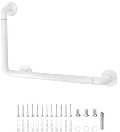 QWORK® Maniglia per doccia, maniglia per vasca, 60 x 40 cm, portata 150 kg, bianco, superficie antiscivolo, per corrimano scale, vasca da bagno