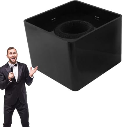 Generic Stazione microfono, Supporto per microfono ABS con logo personalizzabile, Base quadrata, Nero