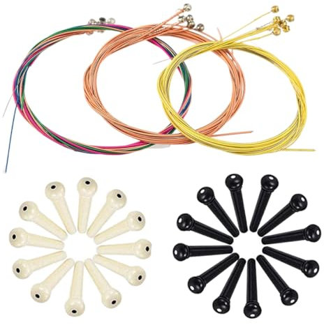 NTRUXZP 3 Sätze Gitarrensaiten Akustikgitarre Acoustic Guitar Strings Stahl Gitarren Saiten für Akustik Gitarre für Klassische, Konzert Akustik Gitarre 6 Saiten Set (Rotkupfer, Messing, Bunt)