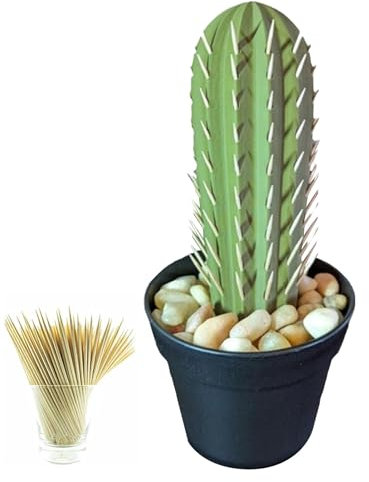 Kaktus Zahnstocherhalter, Gedruckter Kaktus Zahnstocher Spender, Leicht Zugänglicher Zahnstocherhalter, Kaktus-Zahnstocherhalter Mit 117 Löchern Dekorative Multifunktionale Kaktus-Heimdekoration