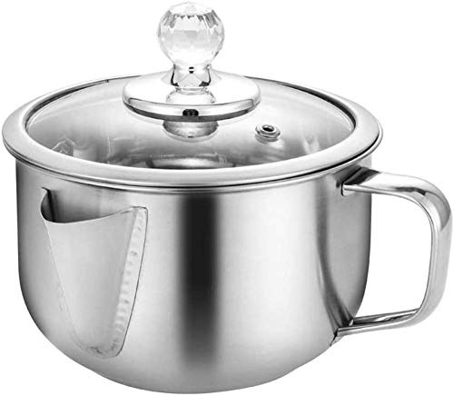 LWLYLCHBM Gravy Fat Separator Jug, Fat and Gravy Separator Strainer, Stainless Steel Gravy Oil Grease Soup Separator Strainer Bowl, with Visual Glass Cover