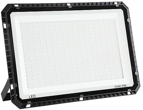USKI Luces de inundación LED al Aire Libre, Proyector De Luz LED De 200W Y 600W, Reflector For Exteriores, Iluminación De Pared Exterior For Construcción, Foco Impermeable For Patio Cuadrado(500W)