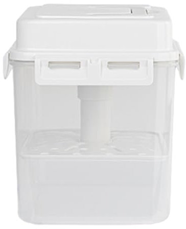 Xinhuju behållare – lufttät gurkbehållare, Pickle Press Keeper | 4/5 l, låda, lufttät Pickle Press Keeper med handtag, klart – glas, surkål jäsbehållare för köket