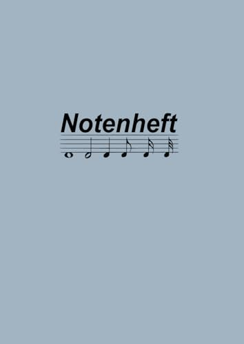 Notenheft für Anfänger und Fortgeschrittene | 110 blanko Seiten DIN A4 | 7 leere Notensysteme mit 4 mm Abstand |