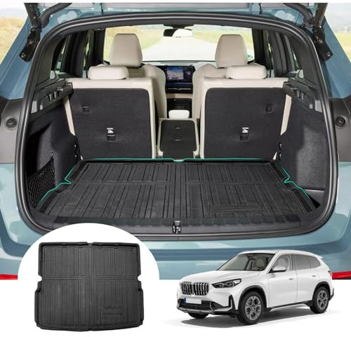 LXBSXY Maßgeschneidert Gummimatte Kofferraumwanne für BMW X1 iX1 U11 2022 2023 2024,Anti Rutsch Matte Auto,Schutzmatte schwarz,Kofferraummatte Zubehör