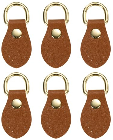QUARKZMAN 6 Piezas De Gancho De Montaje Para Correa De Bolso Marrón | Hebilla De Cuero Para Coser En Anillos En D Lateral De Bolsa, Reemplazo De Broche Para Cinturón De Hombro