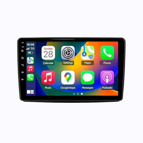 Android 13 Double DIN Radio automatica 9 Pollice Schermo touch per auto per Fiat Panda 2003-2012 con Telecamera Posteriore/Wireless Carplay/Bluetooth/FM AM Radio/navigazione GPS(X1 2+32G)