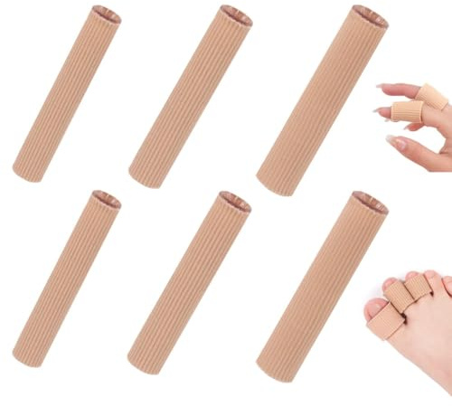 ZUWIJEQ 6 PCS Protege Orteil,Protection Orteils,Pansement Tube Orteil,Tube de Coussin D'orteil,3 Tailles Protection Orteils en Silicone Découpable, pour Cors, Ampoules, Callosités, Orteils et Doigts