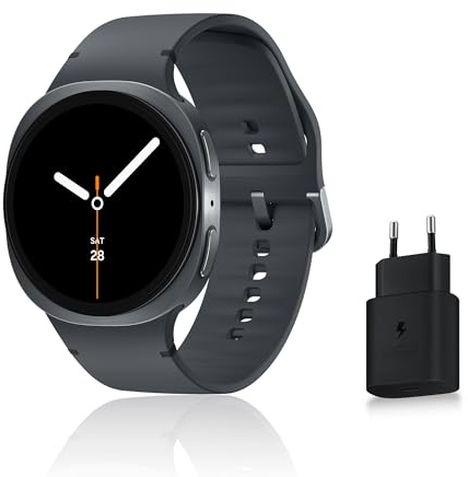 Samsung Galaxy Watch8, Montre Connectée, Coach Running, Coach Sommeil, Galaxy AI, Bluetooth, 44mm, Graphite, Chargeur Secteur Rapide 25W Inclus, Version FR