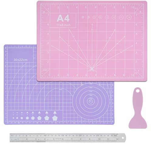 COEWUR A4 Cutting Mat Self Healing, Crafting Mat A4 Cutting Board Pink