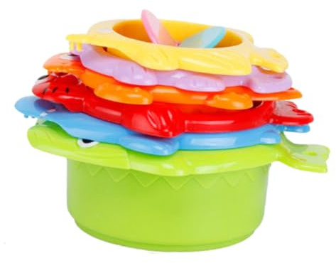7 Stück Bunte Stapebecher aus Kunststoff für Babys