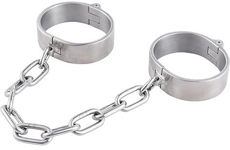 YAXZA Edelstahl Handfesseln mit Schloss und Schlüssel Restraint Extrem Bondage Handgelenk Metall Handschelle, BDSM Fesselset Fetisch Erotik Sexspielzeuge für Frauen Männer Paare,Männlich