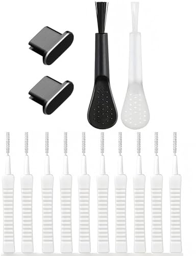 Charging Port Cleaning Kit,Maslasee 12-in-1 phone Cleaning Kit USB-C Port and Speaker Cleaner with Anti-Dust Brushes & Foam Tips for Charging Ports, Connectors and Electronics Accessories