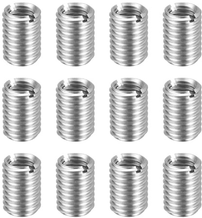 HARFINGTON 12pcs Thread Repair Inserts M10 x 1.5 Male to M8 x 1.25 Female Thread 10mm Long Stainless Steel Reducing Nuts Metric Self Tapping Sleeves Threaded Reducer Industrial Fasteners
