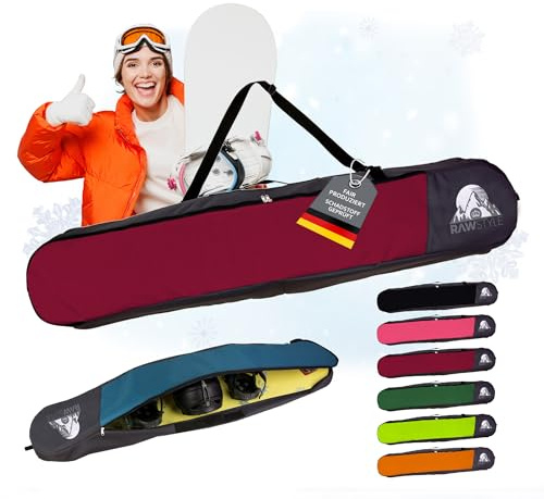 Snowboard väska – vattentät snowboardväska – snowboardryggsäck med robust dragkedja – boardbag för bräda, hjälm och skor – huvudfack med separata områden (bordeaux 130)