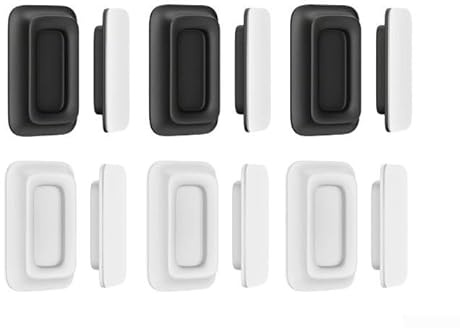 Lot de 6 crochets de rangement pour télécommande avec support mural autocollant en silicone pour clés et petits gadgets, organiseur compact pour la maison ou le bureau (blanc + noir)